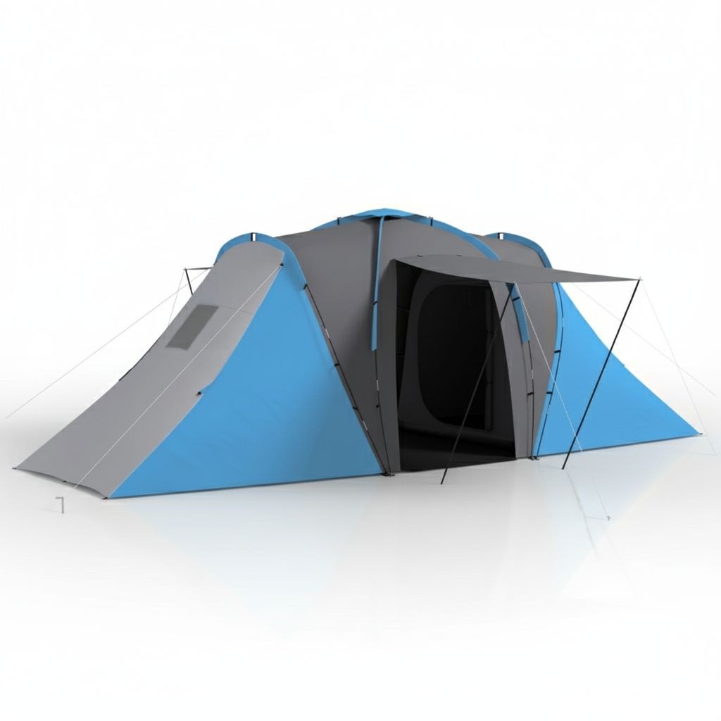 Tienda de campaña Outsunny 4-6 Personas 2 Habitaciones Impermeable Acampada (C1-