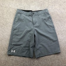 Under Armour Shorts Boys 20 Gray Golf Chino Flat Front Performance Stretch