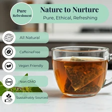 75 Tulsi Tea Bags, 100% Pure Holy Basil Tea, Caffeine Free Herbal Tea