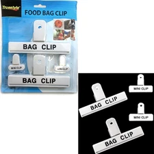 4 Pc Food Chip Bag Clips Assorted Size Multi Purpose Mini Clip Craft Clothespin