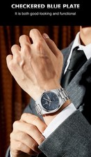 POEDAGAR Orologio Uomo Moda Impermeabile Quarzo Orologio Luminoso Acciaio Inox Classico