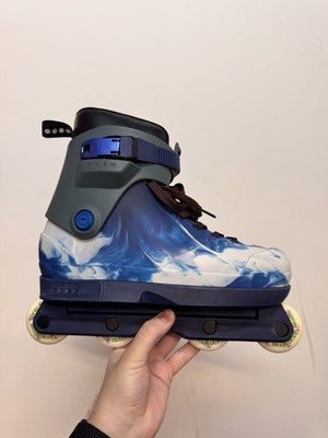 Them Brain Dead 909 Aggressive Inline Skates Complete! NEW! Blue Swirl Size M