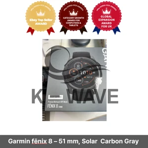 Garmin fenix 8 – 51 mm, saphir solaire, gris carbone DLC Titane