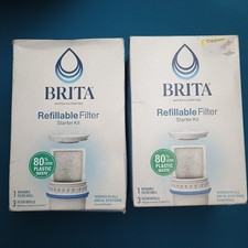 Brita Refillable Water Filtration Starter 1 Reusable Filter Shell 3 Refills 2 Pk