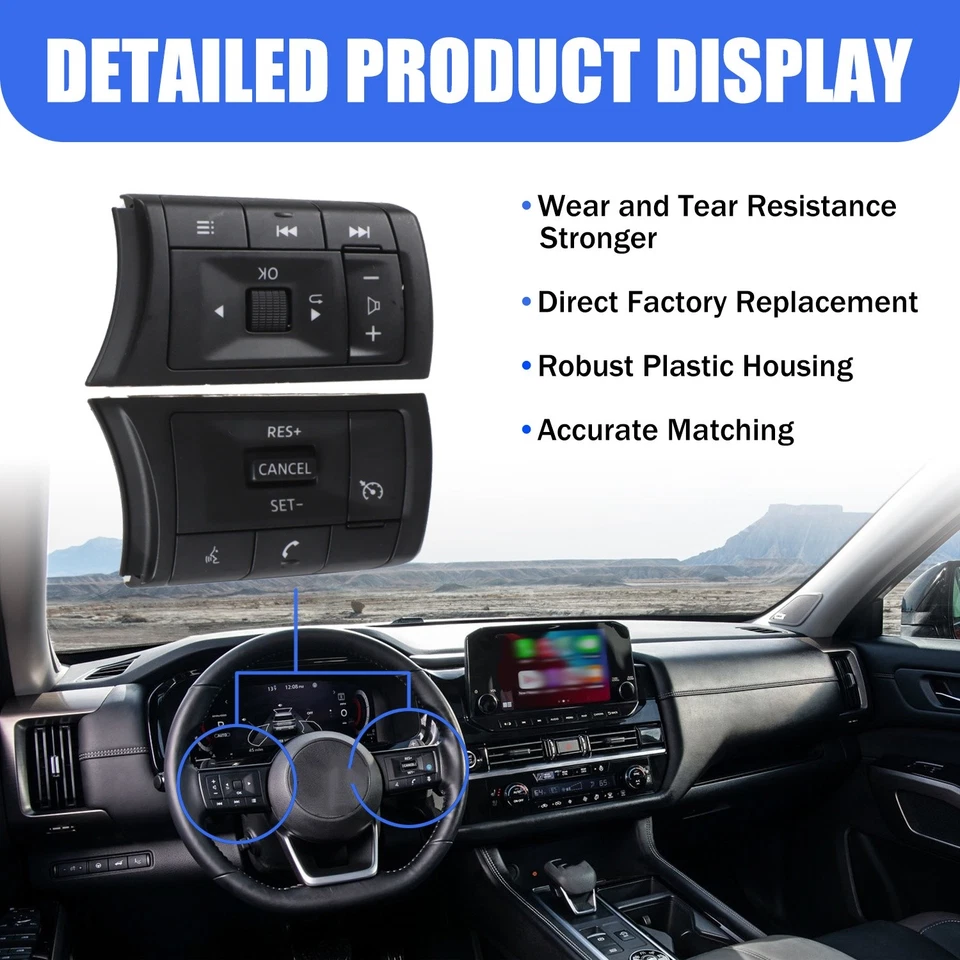 Novo interruptor de controle de cruzeiro para 2021-2024 Nissan Rogue Pathfinder 25550-6RF2B - Imagem 3 de 4