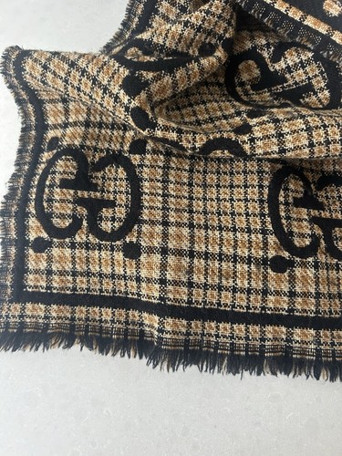 GUCCI Logo-Intarsia Wool Scarf RRP £335 - Picture 8 of 9