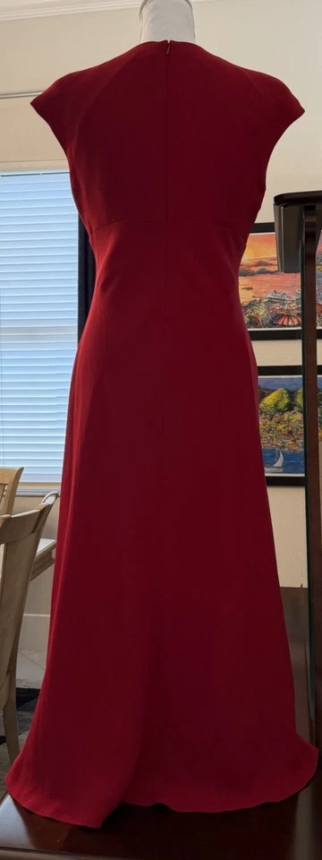 Vestido Jones New York Timeless Sin Mangas Rojo Midi Forrado Talla 8 Usado en Excelente Condición Foto 3 de 4