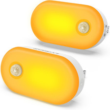 Amber Night Light with Motion Sensor, Plug in LED Nightlights, 120LM Stepless Ad