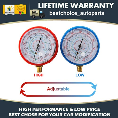 #ad Air HVAC A C Refrigeration Gauge Set High amp; Low Pressure Pressure Gauge 1 8 Dial $16.99