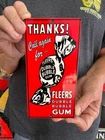 Vintage Old Style Sign Bubble Gum 7x3 Door Push NOT Porcelain Made USA