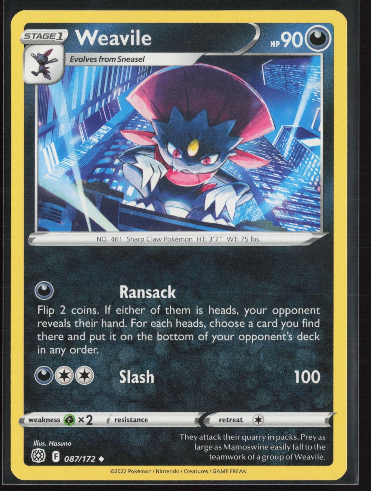 Weavile 087/172 - SWSH09: Brilliant Stars - NM