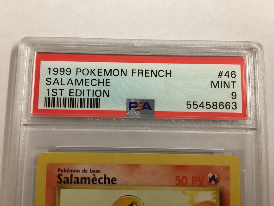 Pokémon Base Set French 1st Edition SALAMECHE (CHARMANDER) PSA 9 (8663) - Image 3 of 3