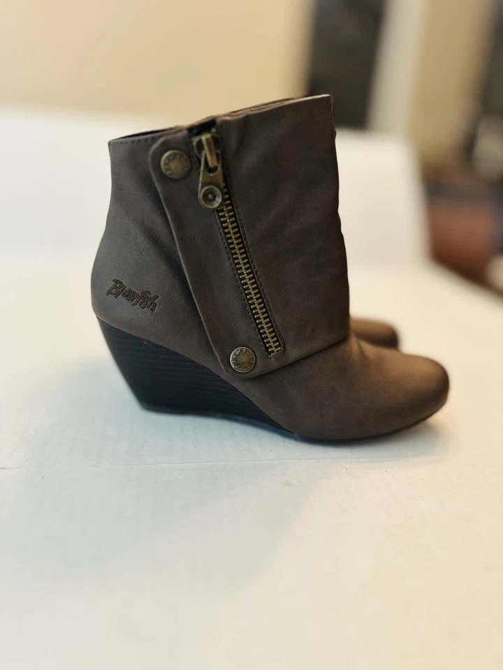 Blowfish Women 2.8” Wedge Heel Brown Leather Boots US Size 7.5 - Image 4 of 4