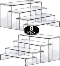 Elegant 8-Pc Large Acrylic Display Risers Set in 4 Sizes for Perfect Showcases