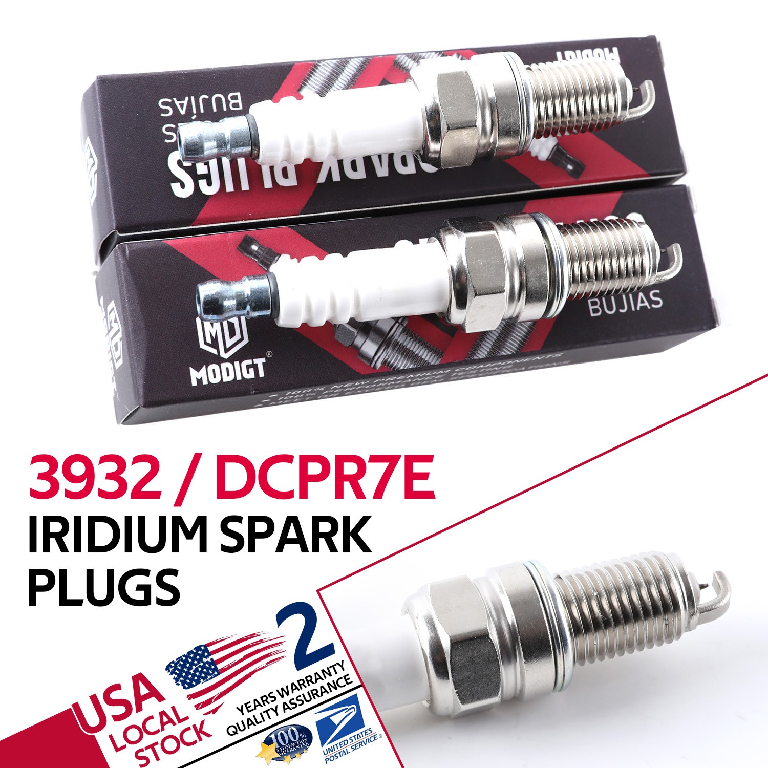 2pcs Spark Plugs Fit NGK DCPR7E 3932 for Chevy SPARK Fiat 500 Pre-Set Gap OEM