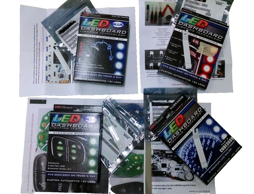 Kits de repuesto de bombilla de luces de tablero con LED blancos 03 04 05 06 Suburban Avalanche Foto 2 de 4