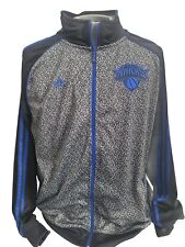 New York Knicks Basketball Adidas Track Jacket Mens Xl Grey Black Blue