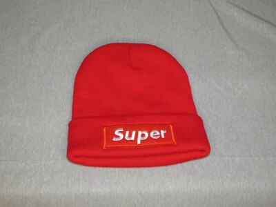 SUPER Hat / Beanie  Unisex Winter RED Knit Bright NEW