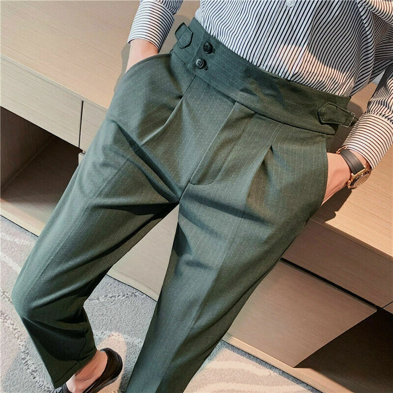 Dress Pants Men British High Waist Straight Pants Men Trousers Pant Mens  Pant