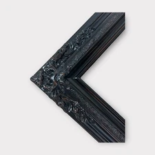 24 x 36 In stock-Traditional compo XL ornate corners wood frame,distressed BLACK