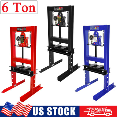 #ad #ad 6 Ton Hydraulic Shop Press Adjustable Press w Stamping Plates amp; Pressure Gauge $149.99