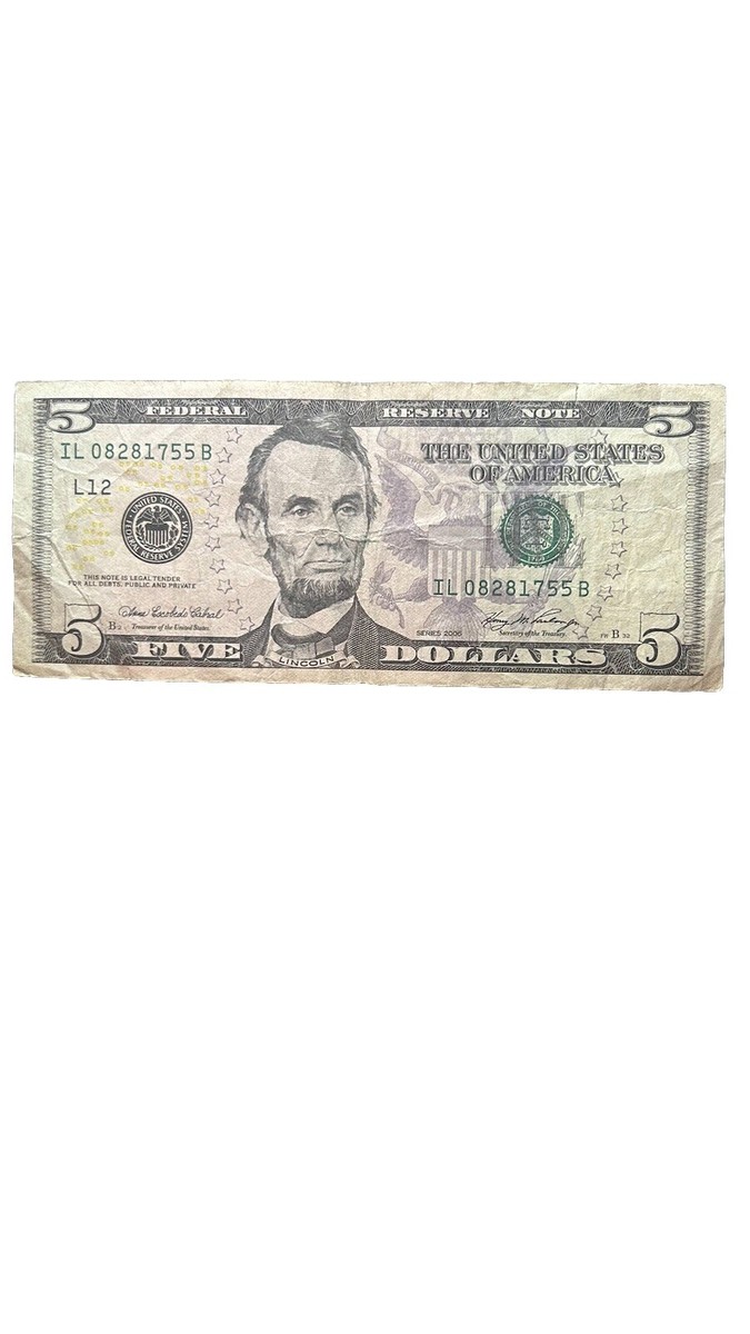 $5 DOLLAR Birthday/Anniversary Note Serial Number
