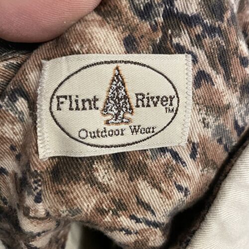 Vintage Flint River Hunters Shooting Shirt Mens Size XXL Beige Camo Made In USA - Picture 7 of 11
