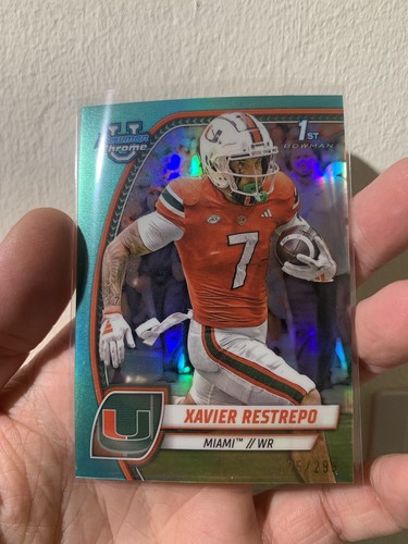 Xavier Restrepo 2024 Bowman Chrome U 1st Aqua Refractor /299 Miami WR