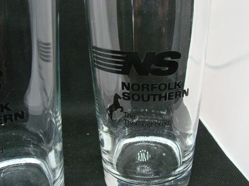 Pair of Original Norfolk Southern Railroad Tall Highball Glasses ! - Picture 2 of 2