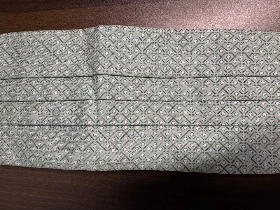 Nuevo tema de club de golf Vineyard Vines Cummerbund verde 100 % seda hecho en EE. UU. Foto 2 de 4