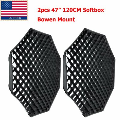 2 x 120cm GODOX 47'' Octagon Grid Honeycomb Softbox Bowens Mount For Photo Studio