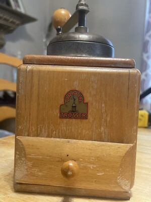 Vintage Armin Trousser Wooden Coffee Grinder Hand Crank Germany 1950's ...