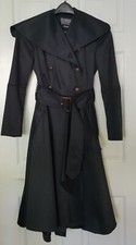 Vintage Alexander McQueen Fabulous Black Flared Trench Coat, IT s 40, US s 2-4
