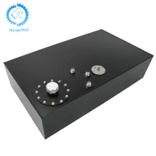 17 Gallon/64L Fuel Cell Gas Tank w/ Cap & Level Sender Street Rod Aluminum Black