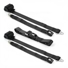 AMC AMX 1967 1974 Standard 2pt Black Retractable Bench Seat Belt Kit 3 Belts
