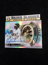 2018 Rickey Henderson Topps Finest Hour On Card Auto Refractor #FHA-RHE Athletic