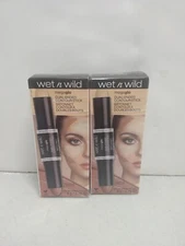 Wet n Wild MegaGlo Dual-Ended Contour Stick In Shade Light/Medium 751AW 2 QTY