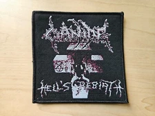 CIANIDE, HELL'S REBIRTH, SEW ON WOVEN PATCH BLACK BORDER
