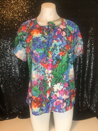 Diana Ferrari Ladies Floral Top Blouse Shirt Size 10 Excellent As New Condition - Picture 1 of 7