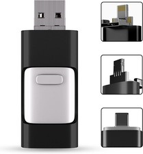iSO / Android / PC 4 in 1 Flash Drive 128GB Flash Drive Thumb Drive USB 3 Stick.