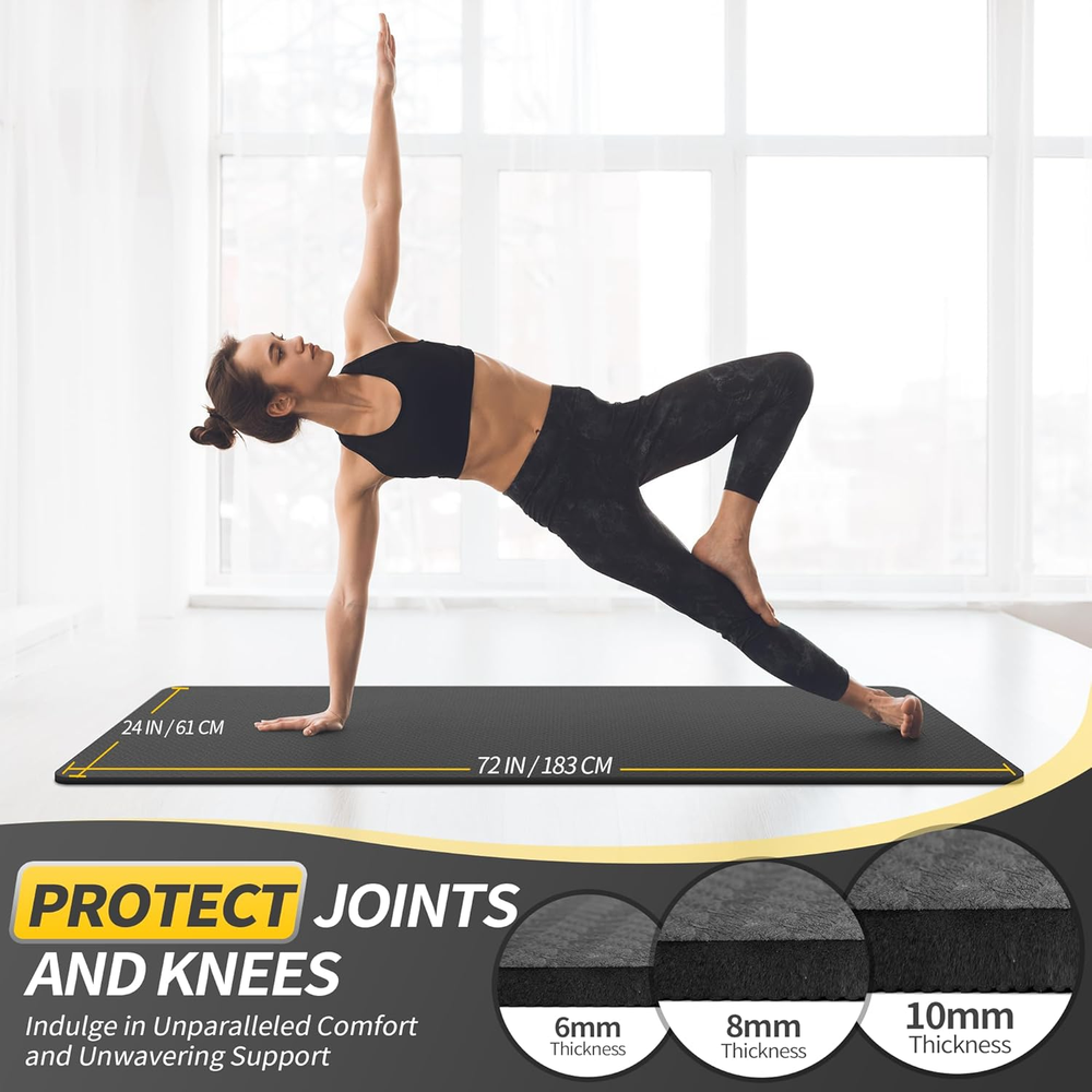 Extra thick 1/3, 1/4 & 2/5 inch non-slip yoga mat for women men and kids