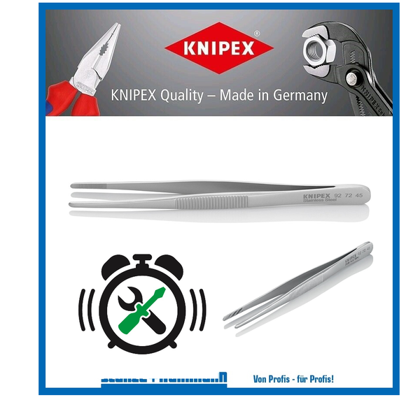 Knipex 927245 PräZisionspinzette Stumpf 145Mm Rostfrei Antimagnetisch SäUrefest-image