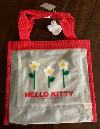 Sanrio Vintage Hello Kitty Red Tote Plastic Lunch Bag 2000 NWT Very Rare - Picture 2 of 9