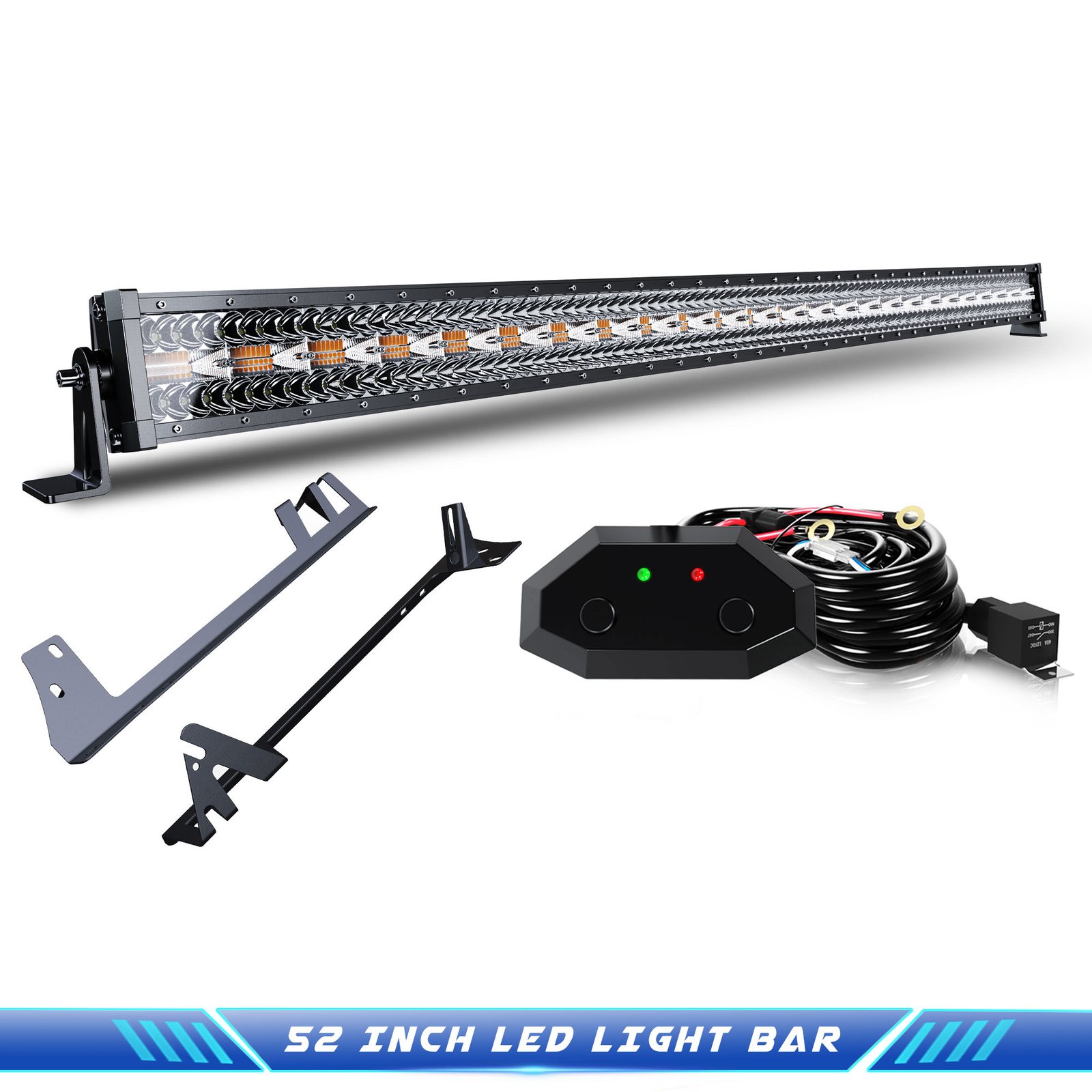 52inch Led Light Bar Spot Flood Beam Offroad For Wrangler JK 2007-2017 +Wiring