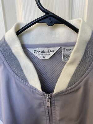 Vintage Christian Dior Monsieur Jacket Blue White Stripe Full Zip
