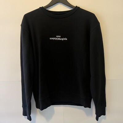 Maison Margiela Embroidered Inverted Logo Sweatshirt Black Men 
