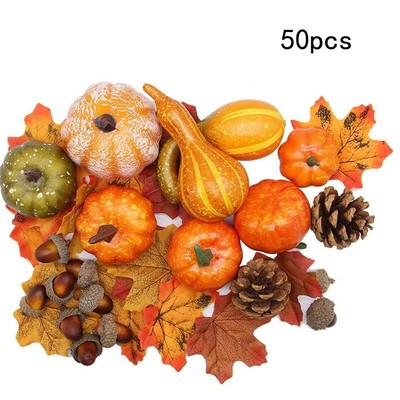 Halloween Artificial Pumpkins Fake Harvest Autumn Fall Thanksgiving Wreath Banqu
