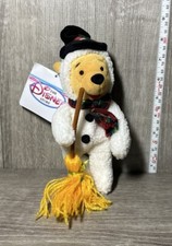 Winnie the Pooh Snowman Pooh 8" Bean Bag Plush Stuffed Toy Disney Store NWT