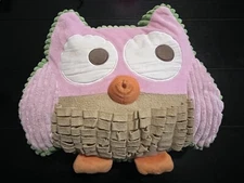 Circo Pillow Owl Figure Decorative Throw Love & Nature Pink Green Orange Brown