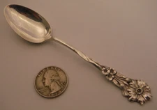 Harlequin Reed Barton Sterling Silver 5.25" Art Nouveau Teaspoon BACHELOR BUTTON